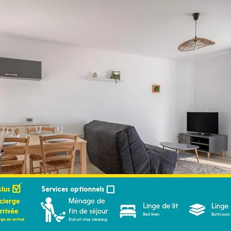 Avec Balcon A 1km De La Mer! Appartement *